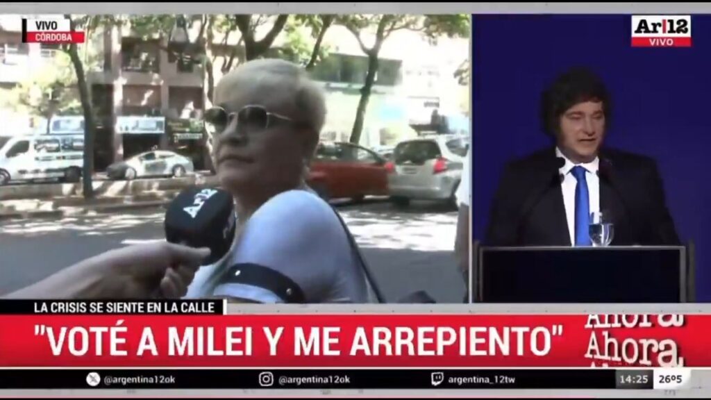 Las reacciones de las mujeres cordobesas que se arrepienten de haber votado a Javier Milei