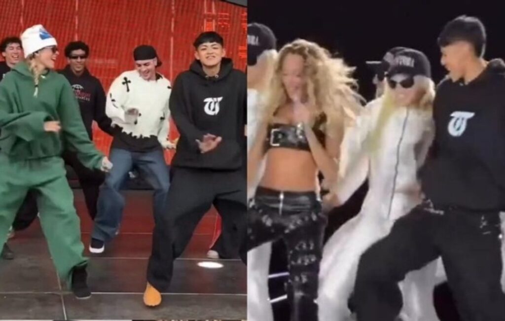 Tremendo video viral: trabaja en la limpieza del recital, Tini lo vio imitando sus pasos y lo invitó a bailar en el show