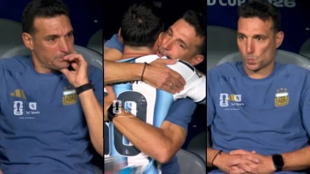Las lágrimas de Scaloni que no se vieron y el abrazo con Messi cuando fue reemplazado