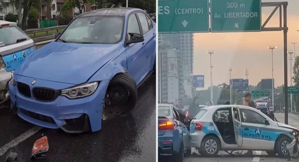 Descontrol en la General Paz: un auto de alta gama chocó a otros dos vehículos en Saavedra