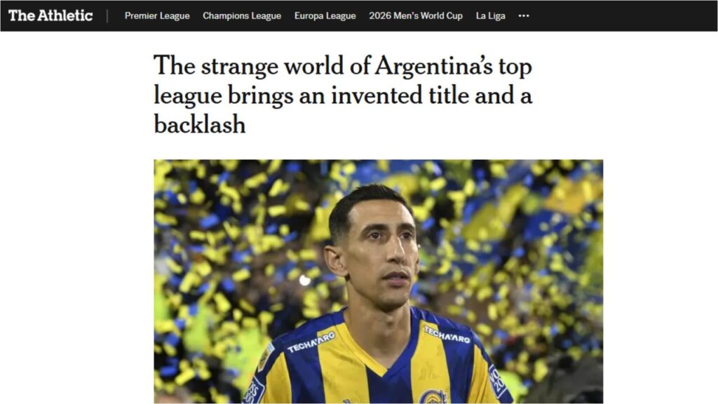 El polémico título de Rosario Central llegó a The Atlantic de The New York Times
