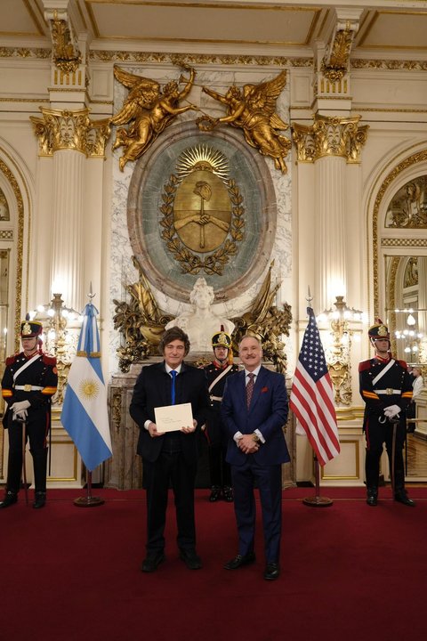 Milei recibió las cartas credenciales del embajador de los Estados Unidos