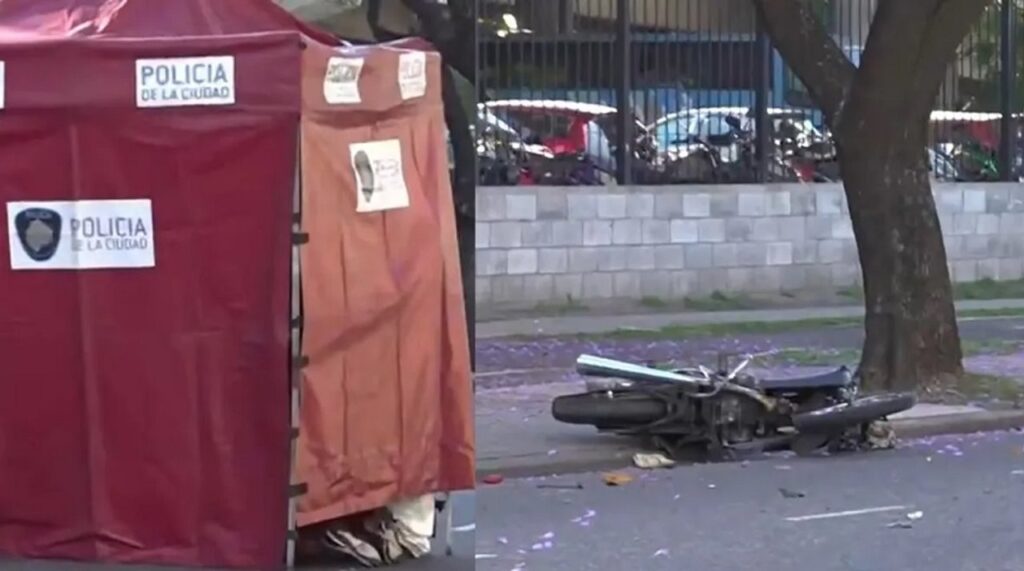 Un motociclista murió al chocar contra un árbol a metros de su casa en Barracas