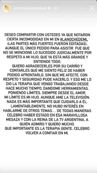 Vicky Xipolitakis explotó contra Mirtha Legrand por el mal momento que vivió en su programa: “Mi límite es…”