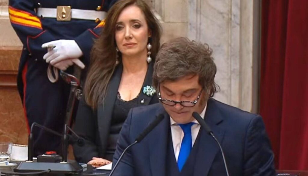 VIDEO. El frío saludo entre Milei y Villarruel antes del discurso del presidente en el Congreso