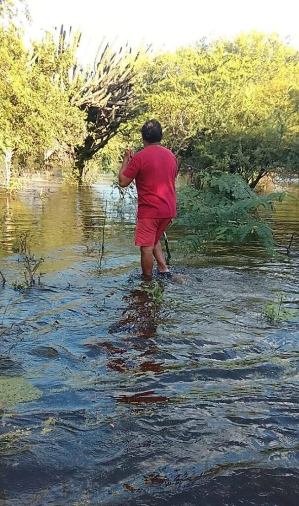 El desborde del río Bermejo llegó al pueblo de Rivadavia Banda Sur y dejó parajes aislados