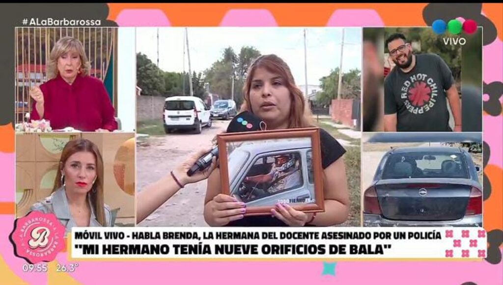 Indignante y vomitivo: polémica por la pregunta de Mariana Brey a la hermana del docente asesinado por un policía