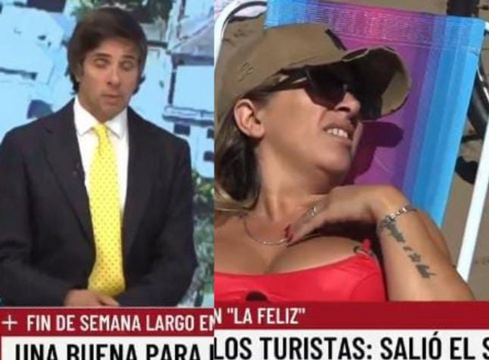 Tensión en LN+: una turista aprovechó el móvil en la playa para destrozar a Milei y Robertito intervino para bajarle el tono