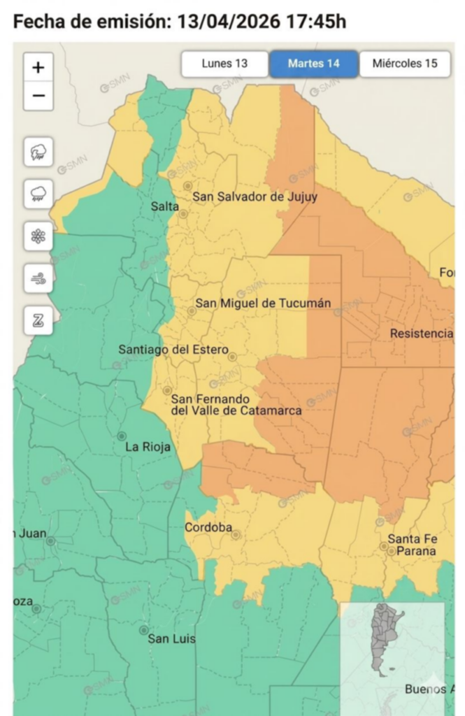 Alerta amarilla y naranja por tormentas en Salta: dónde y a qué hora se espera el fenómeno de lluvia