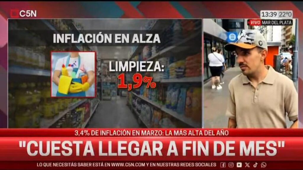 Se quejó de la inflación y cerró el móvil con el clásico “aguante Boca y Perón”