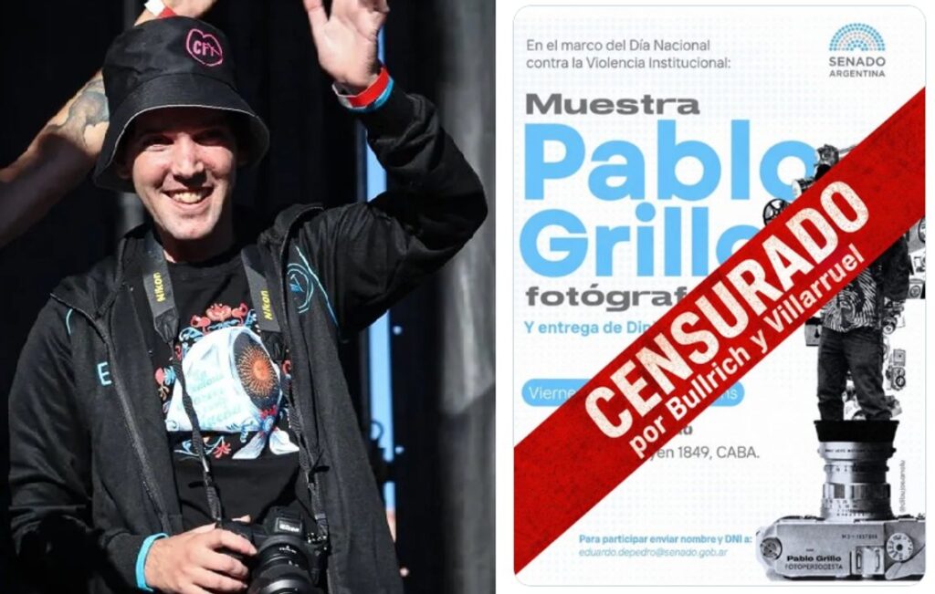 Repudio por la censura del Gobierno: prohibió la muestra de fotografía de Pablo Grillo en el Senado