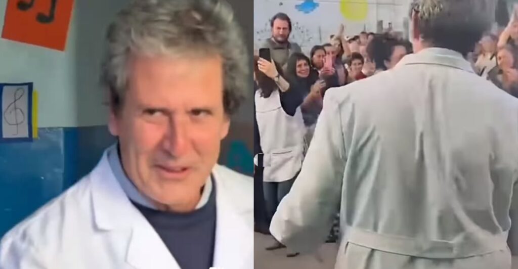 La emotiva despedida del director de una escuela primaria que se jubiló