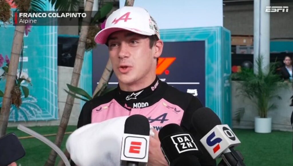 “El culo te abrocho”: la alegría de Franco Colapinto después de clasificar en el octavo puesto para el Gran Premio de Miami