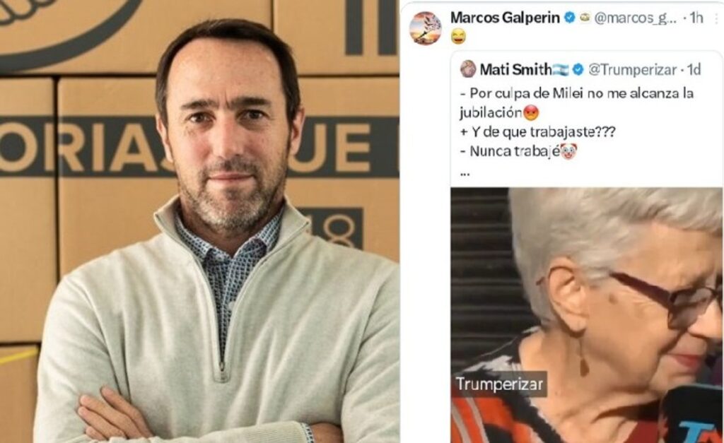 Repudio total: el posteo de Galperín en el que se burló de una jubilada que no llega a fin de mes “por culpa de Milei"