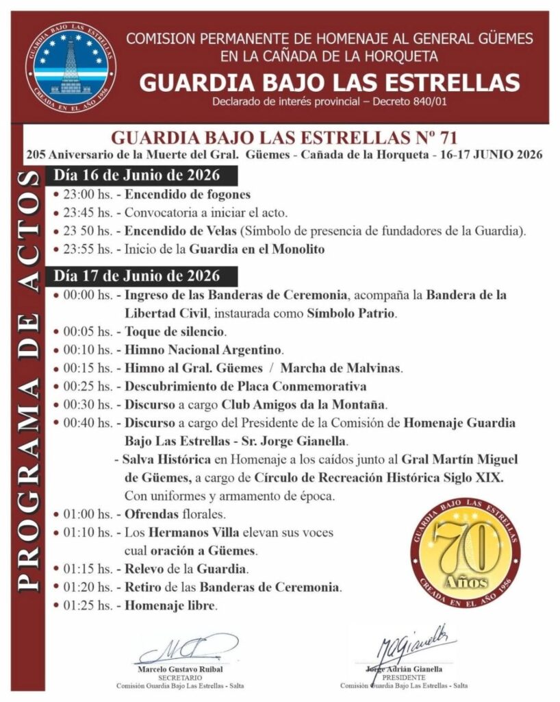 Salta se prepara para la Guardia Bajo las Estrellas: recorrido y horarios