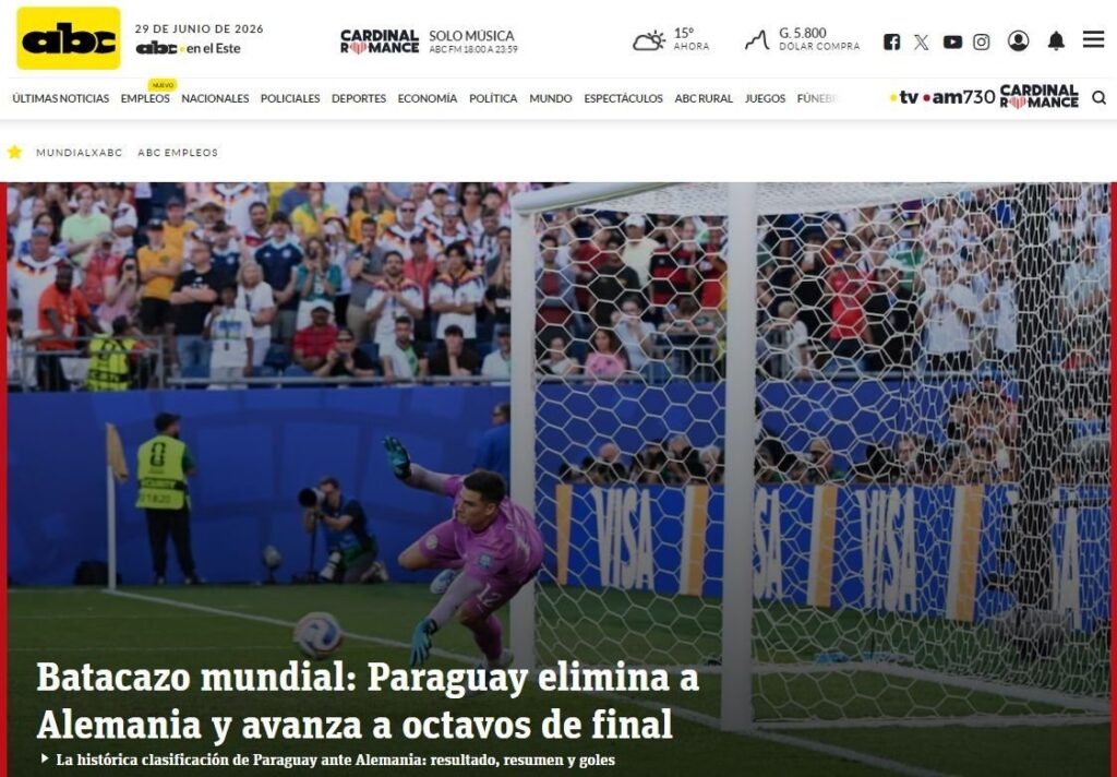 La prensa mundial se rinde ante Paraguay tras eliminar a Alemania del Mundial 2026
