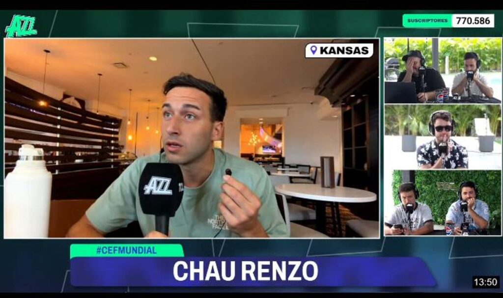 Tenso momento en AZZ: una persona interrumpió la transmisión y sacó del aire a Renzo Pantich