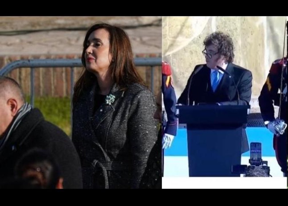 Polémica: la impactante imagen de Villarruel dándole la espalda a Milei en el acto por el Día de la Bandera