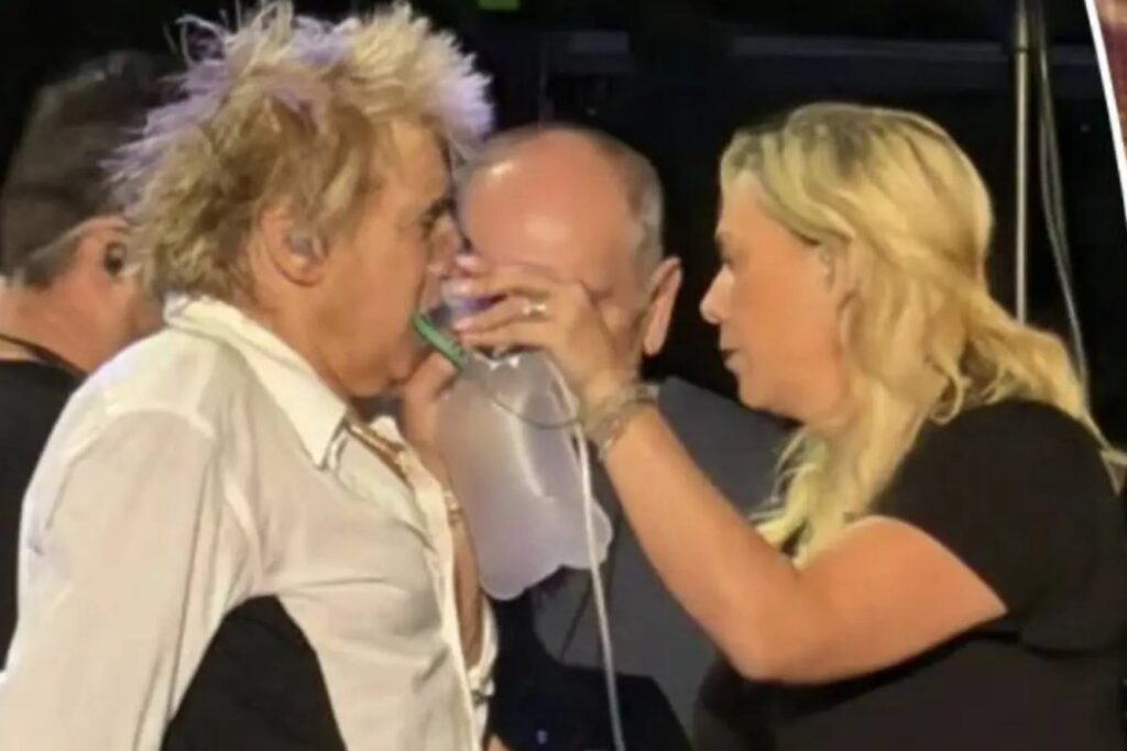 Rod Stewart casi se desvanece durante un show en Utah y tuvo que ser asistido con oxígeno para seguir