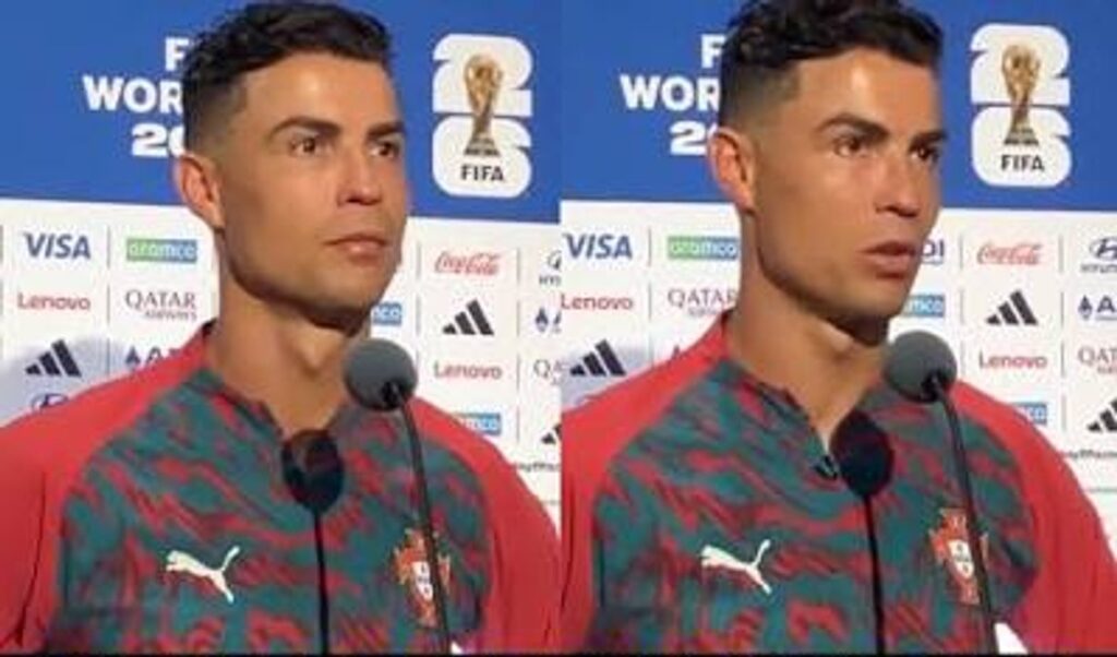 Cristiano Ronaldo hizo dos goles pero se enojó con un periodista que le preguntó por Messi, y las redes se burlan