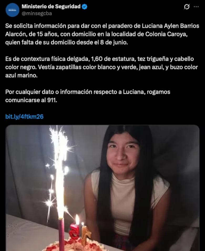 Desaparición de Luciana: el lugar donde se esfuma el rastro de la adolescente de 15 años