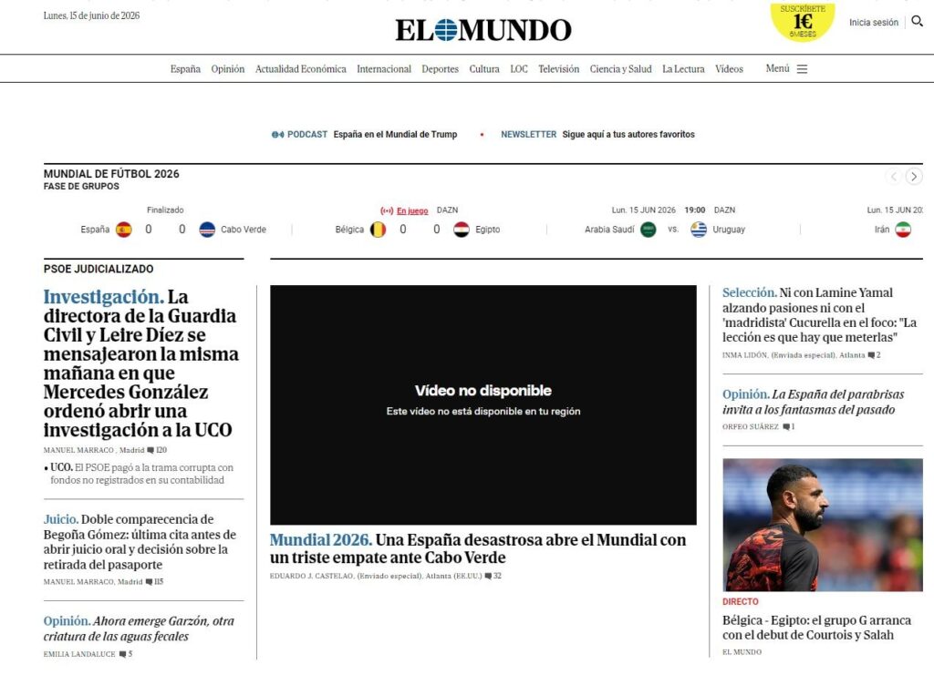 “Desastrosa” y “pinchazo”: así reflejaron los medios españoles el fracaso y triste debut de España ante Cabo Verde